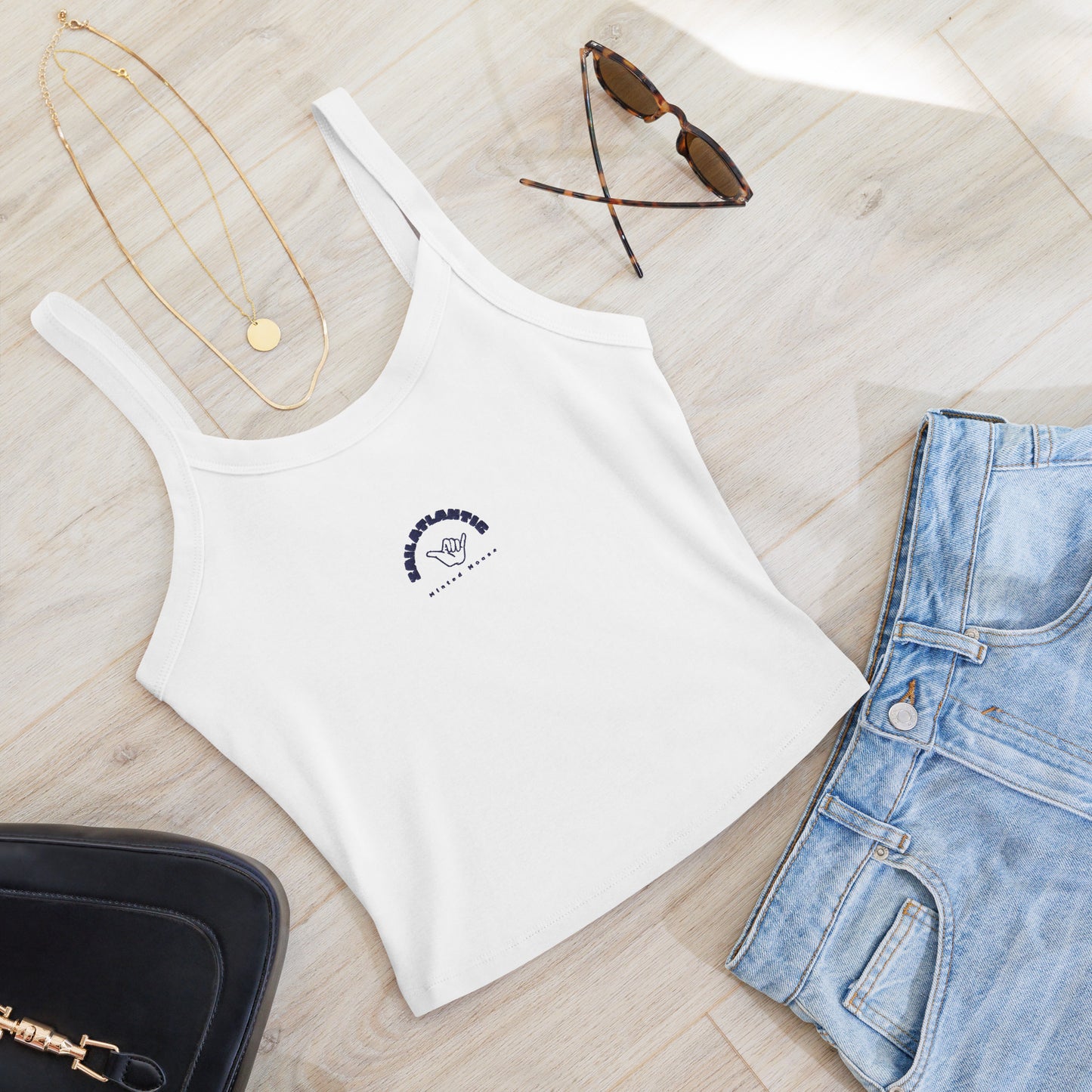 Sail Atlantic Embroidered Tank Navy